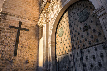 CUENCA, SPAIN - August 24, 2016: The Episcopal Palace of Cuenca, is located next to the Cathedral, was in the fifteenth century court of the Inquisition until the year 1530, take in Cuenca, Spainのeditorial素材