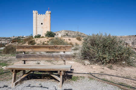 Alcala del Jucar, Spain - October 29, 2016: Castle of Almohad origin of the century XII, take in Alcala of the Jucar, Albacete province, Spainのeditorial素材
