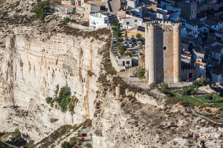 Alcala del Jucar, Spain - October 29, 2016: Castle of Almohad origin of the century XII, take in Alcala of the Jucar, Albacete province, Spainのeditorial素材