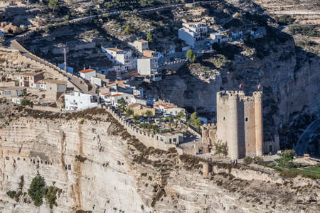 Alcala del Jucar, Spain - October 29, 2016: Castle of Almohad origin of the century XII, take in Alcala of the Jucar, Albacete province, Spainのeditorial素材