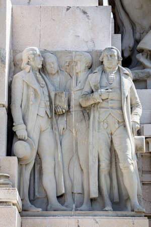 Monument to the Constitution of 1812, Decorative detail made in stone, Cadiz, Andalusia, Spainのeditorial素材