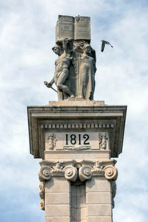 Monument to the Constitution of 1812, Decorative detail made in stone, Cadiz, Andalusia, Spainのeditorial素材