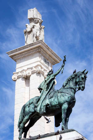 Monument to the Constitution of 1812, Decorative detail made in stone, Cadiz, Andalusia, Spainのeditorial素材