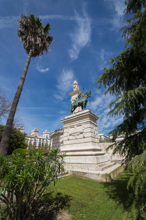 Cadiz Spain- April 1: Monument to the Constitution of 1812, panoramic view, Cadiz, Andalusia, Spainのeditorial素材