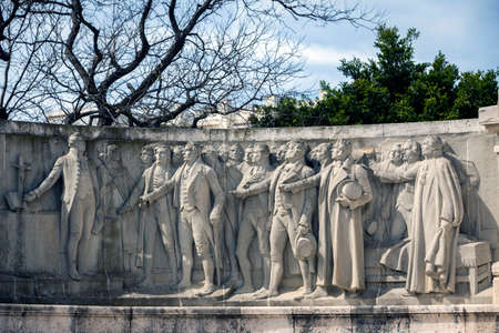 Monument to the Constitution of 1812, Decorative detail made in stone, Cadiz, Andalusia, Spainのeditorial素材