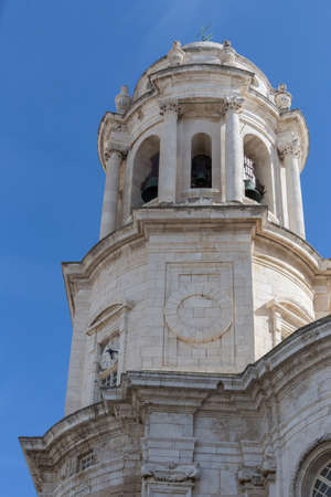 Cathedral church tower Cadiz, Spainの写真素材