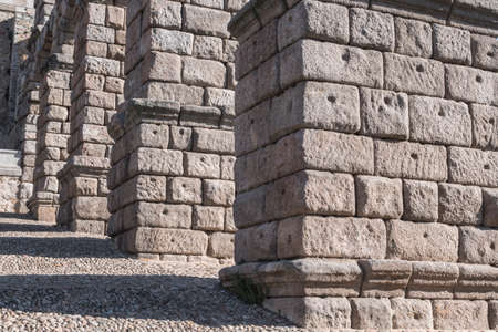 Partial view of the Roman aqueduct located in the city of Segovia, Unesco World Heritage Site, Spainの写真素材