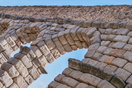 Partial view of the Roman aqueduct located in the city of Segovia, Unesco World Heritage Site, Spainの写真素材