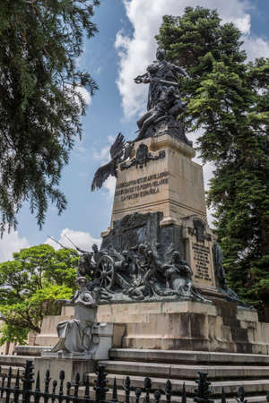 Segovia, SPAIN -  June 3: Monument to the Heroes of May 2 and homage to the captains Pedro Velarde and Luis DaoÃ­z on the day of national independence in the gardens of the Queen Victoria Eugenia of the Alcazar of Segoviaのeditorial素材