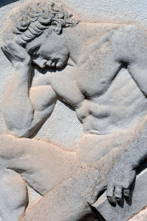 Human stone figure in Cemetery, Andalusia, Spainの写真素材