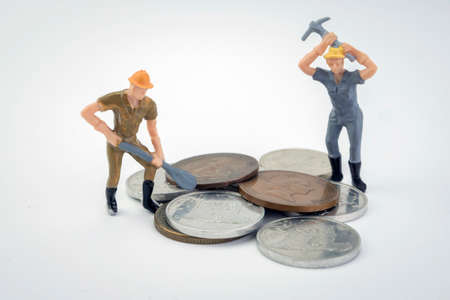 Miniature workers, concept of teamworkの写真素材