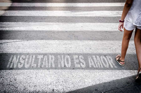Zebra crossing subliminal message Gender Equalityの写真素材