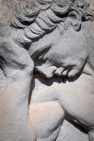Human stone figure in Cemetery, Andalusia, Spain