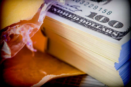 Several dollar bills, conceptual image, concept of wealthの写真素材