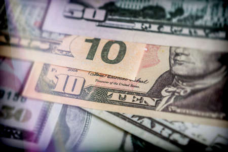 Several dollar bills, conceptual image, concept of wealth