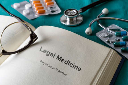 Open Book Of Legal Medicine And Forensic, Conceptual Imageの写真素材