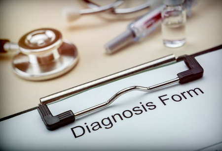 Diagnostic form in hospital, conceptual imageの写真素材