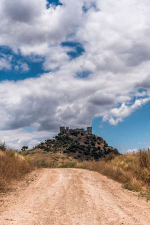 Almodovar del Rio, Cordoba, Spain - June 9, 2018: It is a fortitude of Moslem origin, it was a Roman fort and the current building has definitely origin Berber, of the year 760, Between the year 1901 and 1936 was restored by its owner, Rafael Desmaissiereのeditorial素材