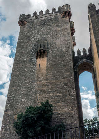 Almodovar del Rio, Cordoba, Spain - June 9, 2018: It is a fortitude of Moslem origin, it was a Roman fort and the current building has definitely origin Berber, of the year 760, Between the year 1901 and 1936 was restored by its owner, Rafael Desmaissiereのeditorial素材