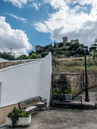 Almodovar del Rio, Cordoba, Spain - June 9, 2018: View of the castle of Almodovar del Rio from the city, a Stage of the American producer HBO, for the series âGame of Thronesâ. placed close to the Guadalquivir, take in Almodovar of the Rio, Cordoba prのeditorial素材