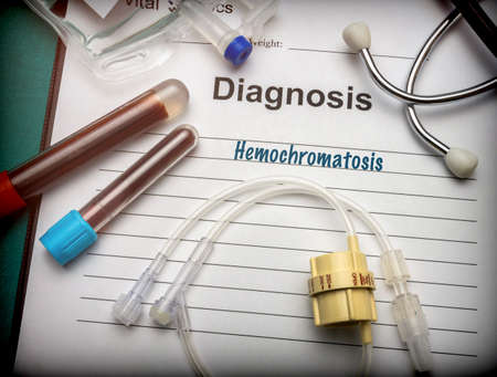 Medical diagnosis hemochromatosis, conceptual imageの写真素材