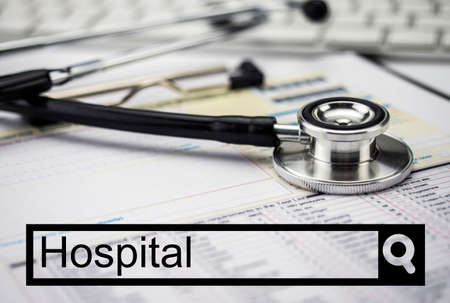 Search in the hospitalÂ´s network, conceptual imageの写真素材