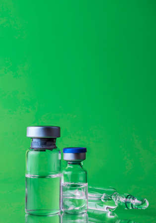 Medicine in vials , ready for vaccine injection