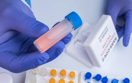 Experimental covid-19 coronavirus vaccine in a laboratory