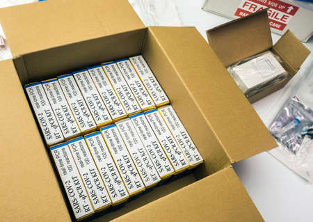 Novel coronavirus 2019 nCoV pcr diagnostics kit. This is RT-PCR kit to detect presence of 2019-nCoV or virus presence in clinical specimens, conceptual imageの写真素材