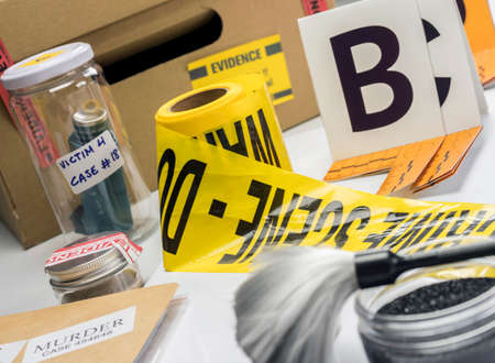 Various laboratory tests forensic equipment, conceptual image