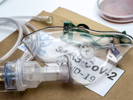 Oxygen mask and nebulizers ready to apply, concept image