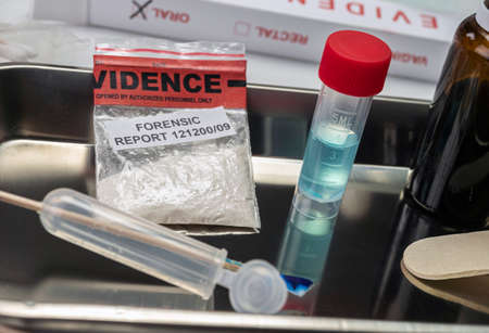 crime lab drug test, conceptual image