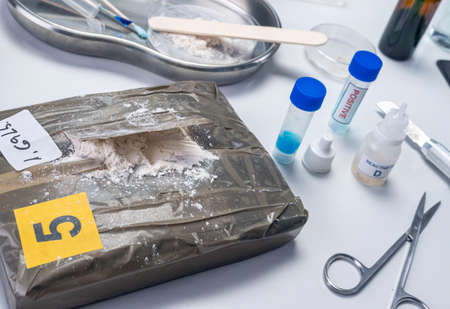 crime lab drug test, conceptual imageの写真素材