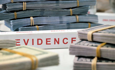 dollar bills in criminal investigation unit, conceptual image