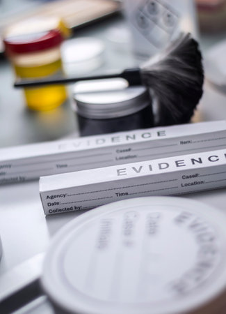 Various laboratory tests forensic equipment, conceptual imageの写真素材