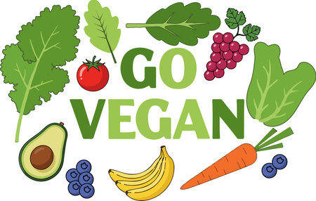 Go vegan with this healthy food design on t-shirts, hoodies, hats, warm-ups and more.のイラスト素材