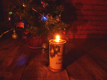 magical Christmas Eve by candlelightの写真素材