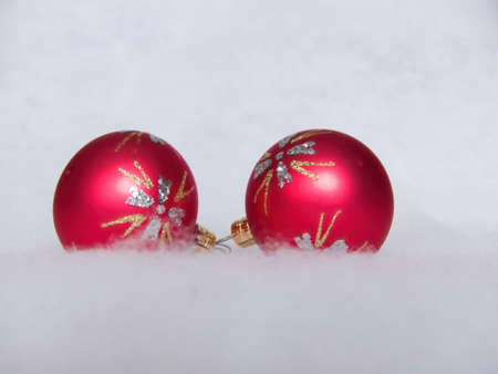 christmas balls isolated on whiteの写真素材