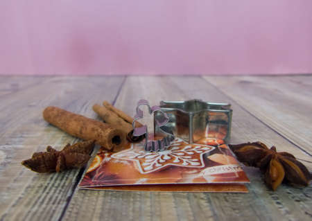 natural decorations and cookie cuttersの写真素材