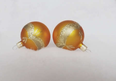 christmas balls isolated on whiteの写真素材