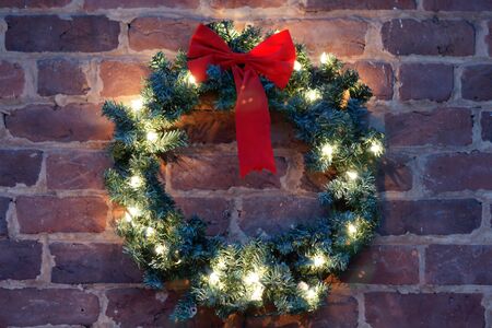 christmas wreathの写真素材