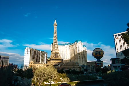 World famous Vegas Strip in Las Vegas, Nevada as seen on February 6, 2013  Stretching 4 2 miles, the Strip is home to the largest hotels and casinos in the world のeditorial素材