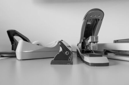 general office tools, stabler, hole punch,の写真素材