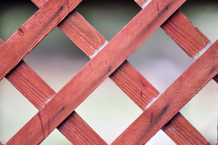 red lattice fence detailの写真素材