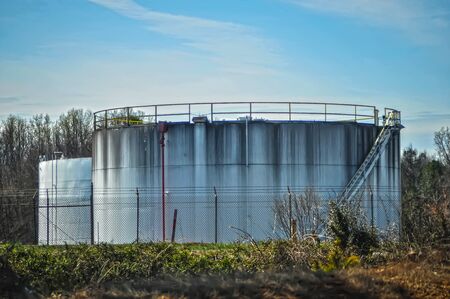 petroleum oil storage tanksの写真素材