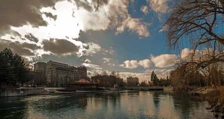 Spokane WA, USA - March 5, 2011 -  downtown streets and architectureのeditorial素材