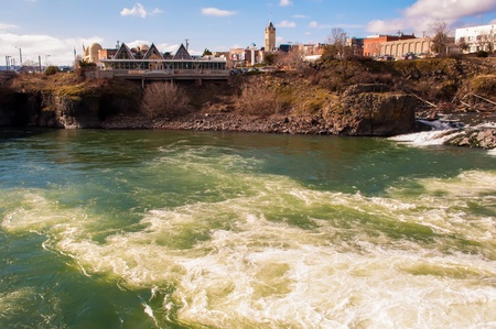 Spokane WA, USA - March 5, 2011 -  downtown streets and architectureのeditorial素材