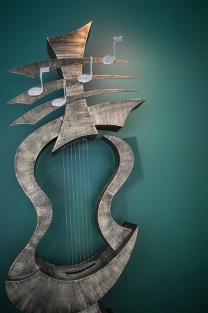 musical instrument  art statue inside a music schoolの写真素材