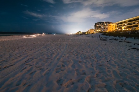 night scenes at the florida beach with super moon brightnessの写真素材