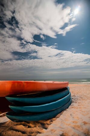 night scenes at the florida beach with super moon brightnessの写真素材